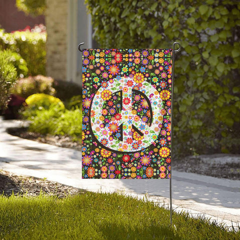 Oyebn Flowers of Peace flag, vibrant colors, eye-catching garden or balcony accent.