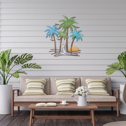 OYEFLY wall art complements offices with relaxed tropical styling