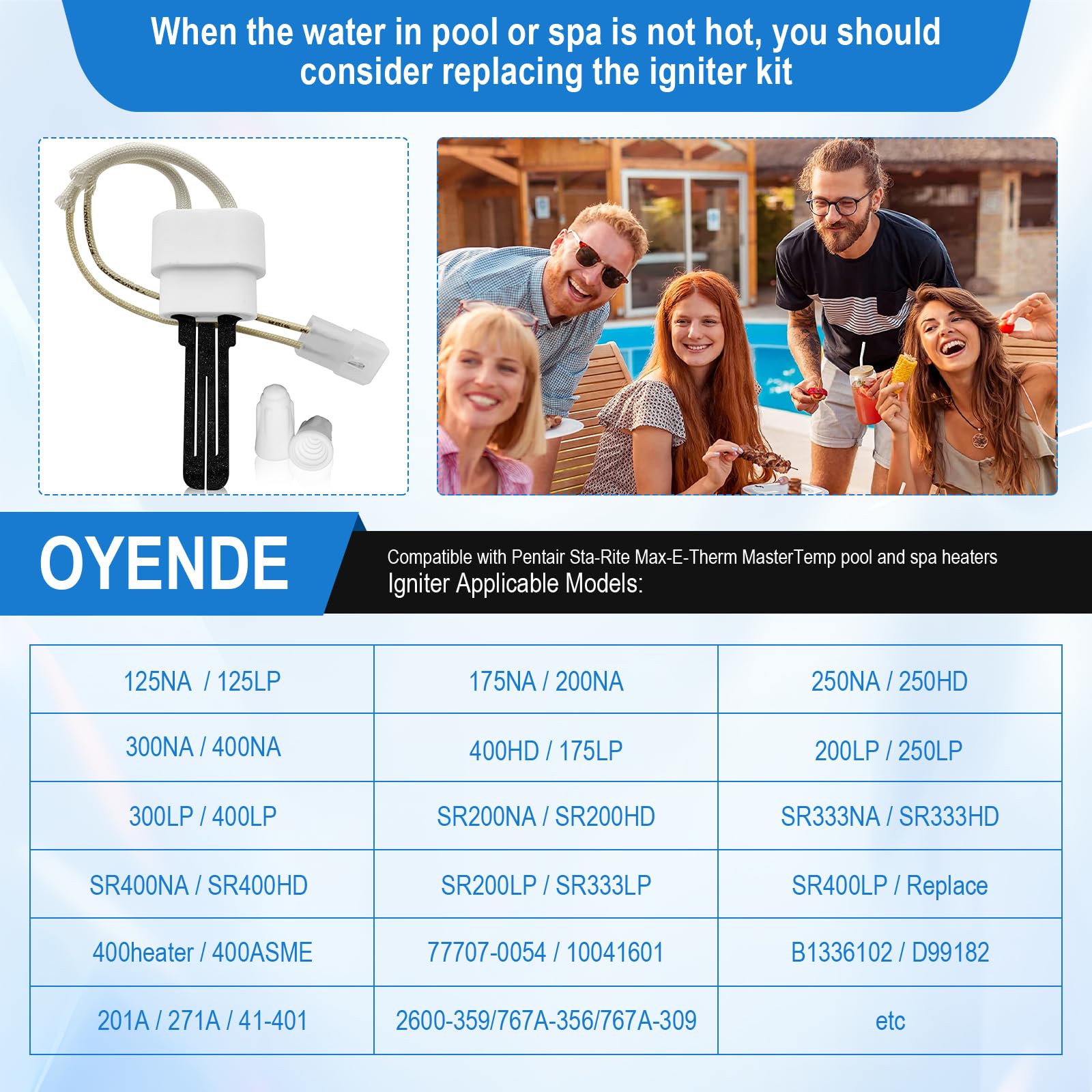 OYENDE 77707-0054 igniter replacement in action improves heat reliability
