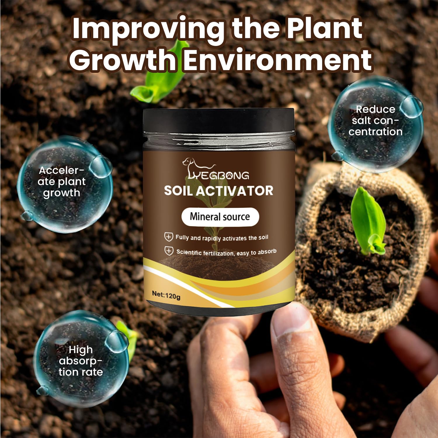 OYEWALLS Yegbong Soil Activator root development energizes soil for robust root systems.