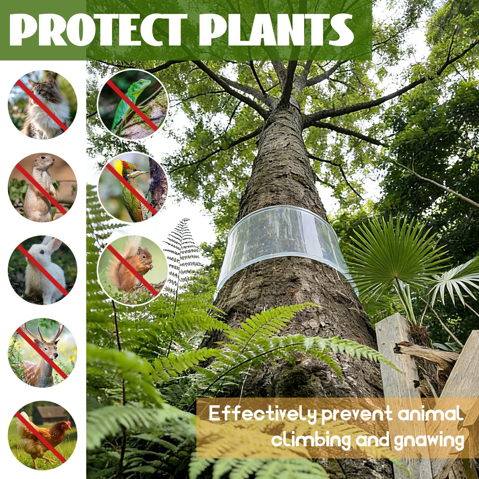 oyhqes Iguana Tree Wrap installed on a tree trunk protecting bark