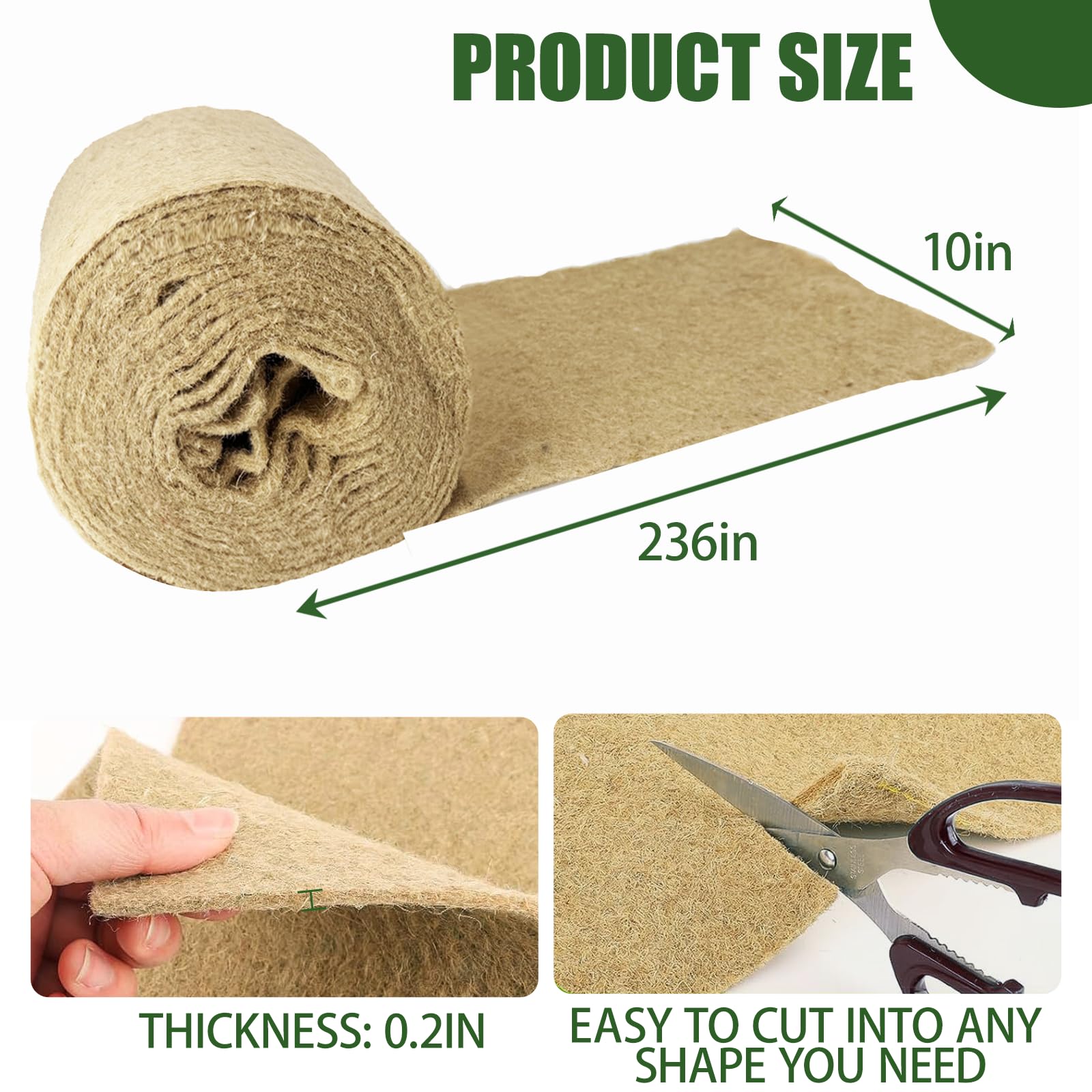 oyhqes jute fiber grow pad cut to fit seed starter trays