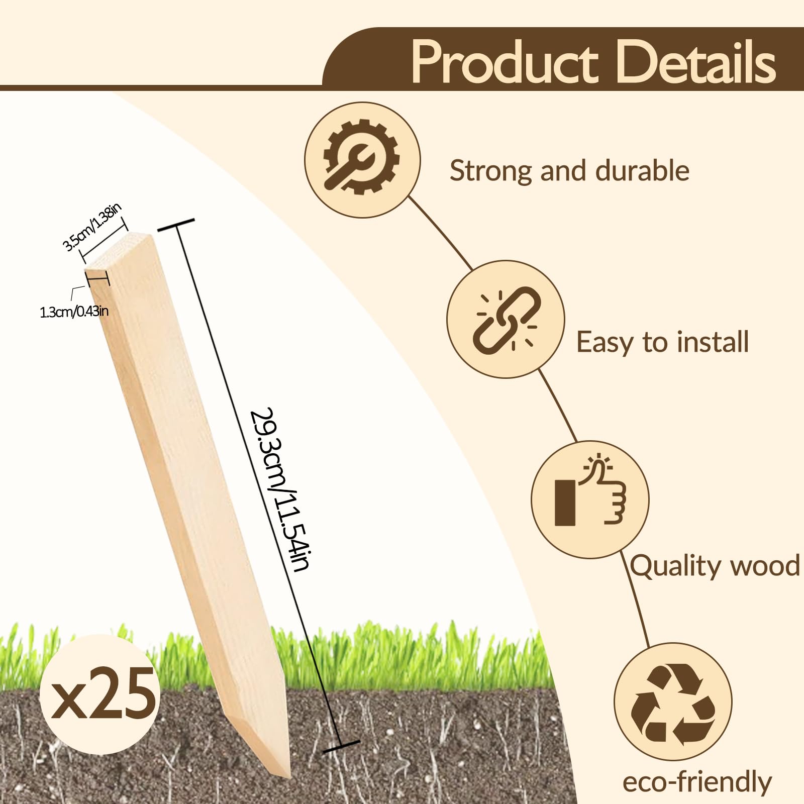 oyhqes garden stakes used for flexible plant support and durable outdoor use.