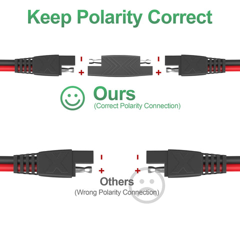 Pack includes two 25-foot cables plus a polarity reverse adapter.