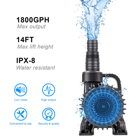 OYO WATER waterfall and fountain flow showcases a dramatic water display in any yard.