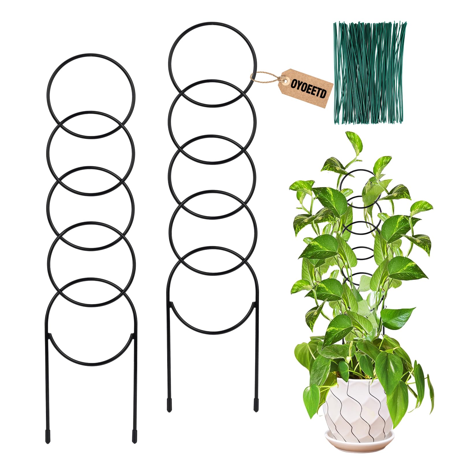 OYOEETD plant trellis indoor 17.5 inch supports climbing plants in pots.