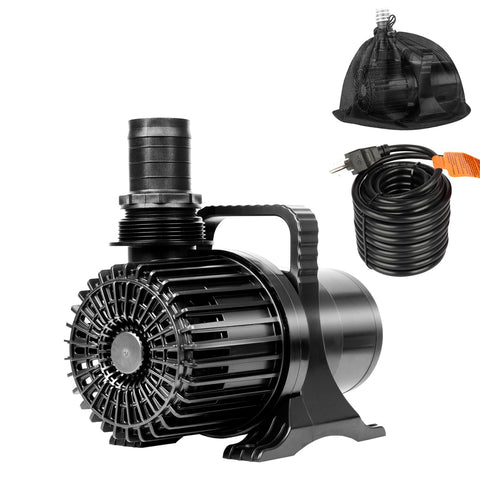 OYO WATER High Flow Submersible Pump powers strong pond movement for waterfalls.