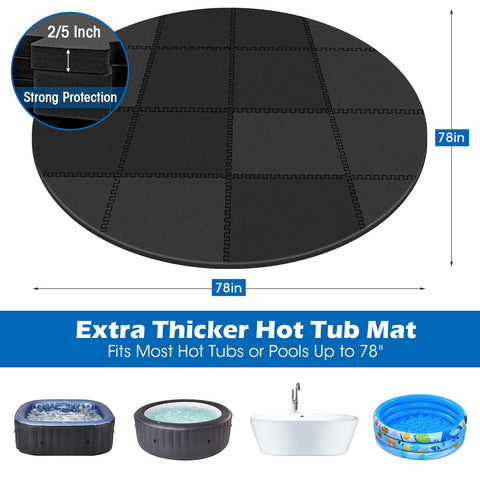 Oyrlize round hot tub mat is easy to clean and quick to store