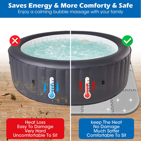 Oyrlize hot tub mat with non-slip texture stays in place for safer sessions.