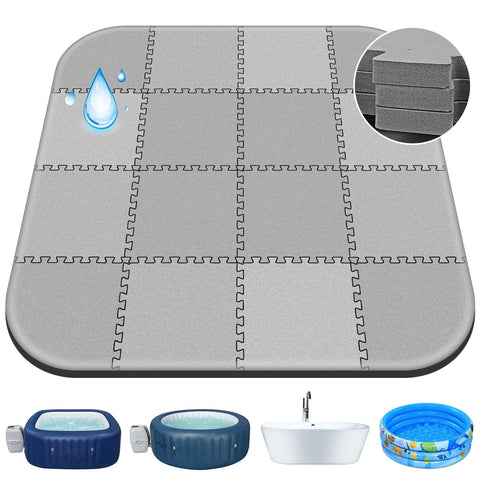 Oyrlize hot tub mat round insulation provides cushioned comfort and ground protection.