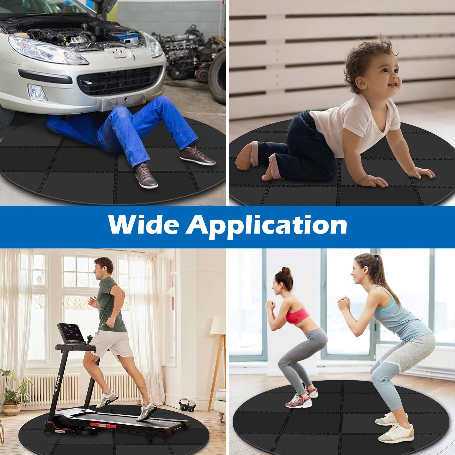 Oyrlize universal-fit hot tub mat supports outdoor and indoor use with simple interlocking