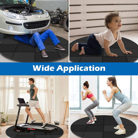Oyrlize universal-fit hot tub mat supports outdoor and indoor use with simple interlocking