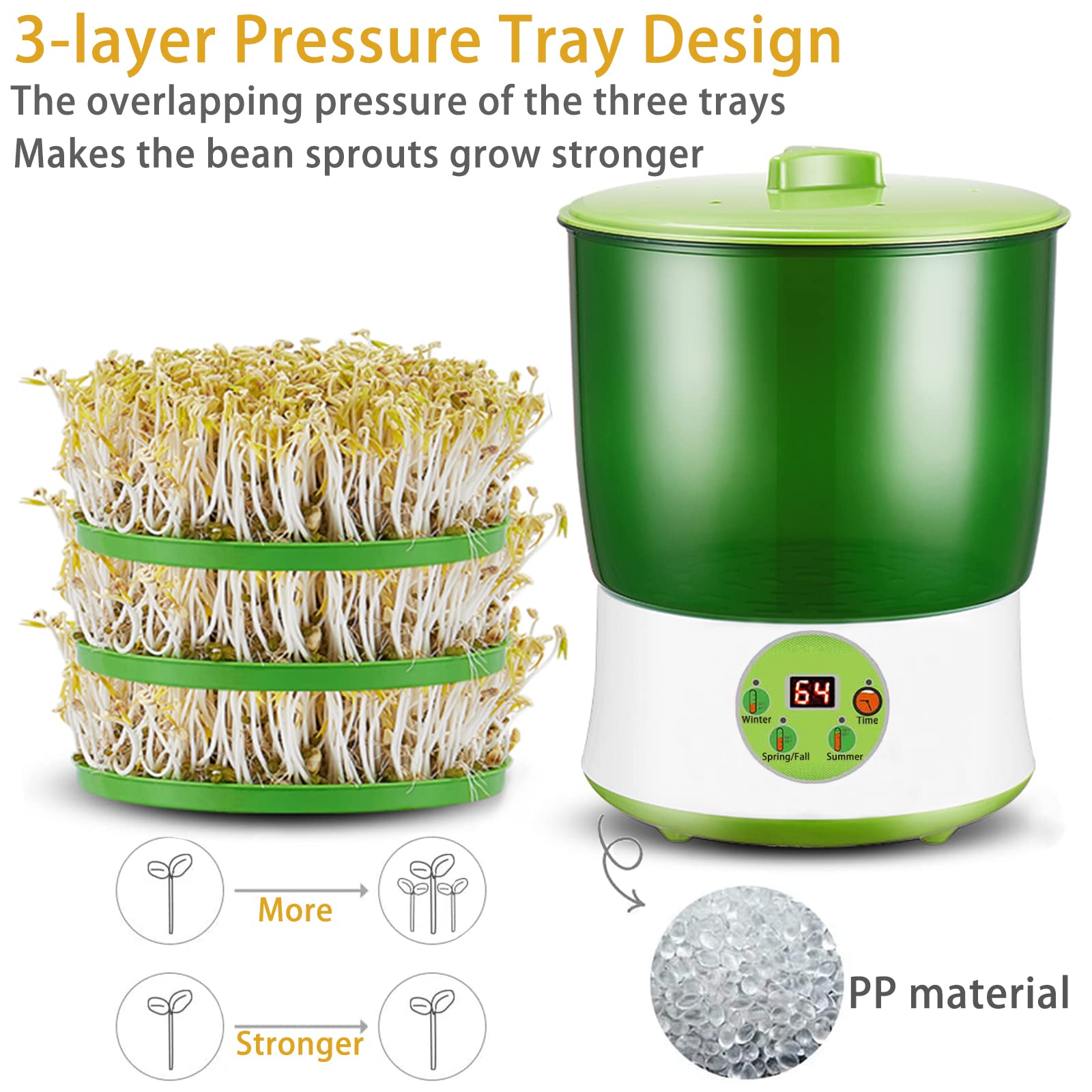 OYSIR 360-degree sprinkler system promotes even germination and moisture.