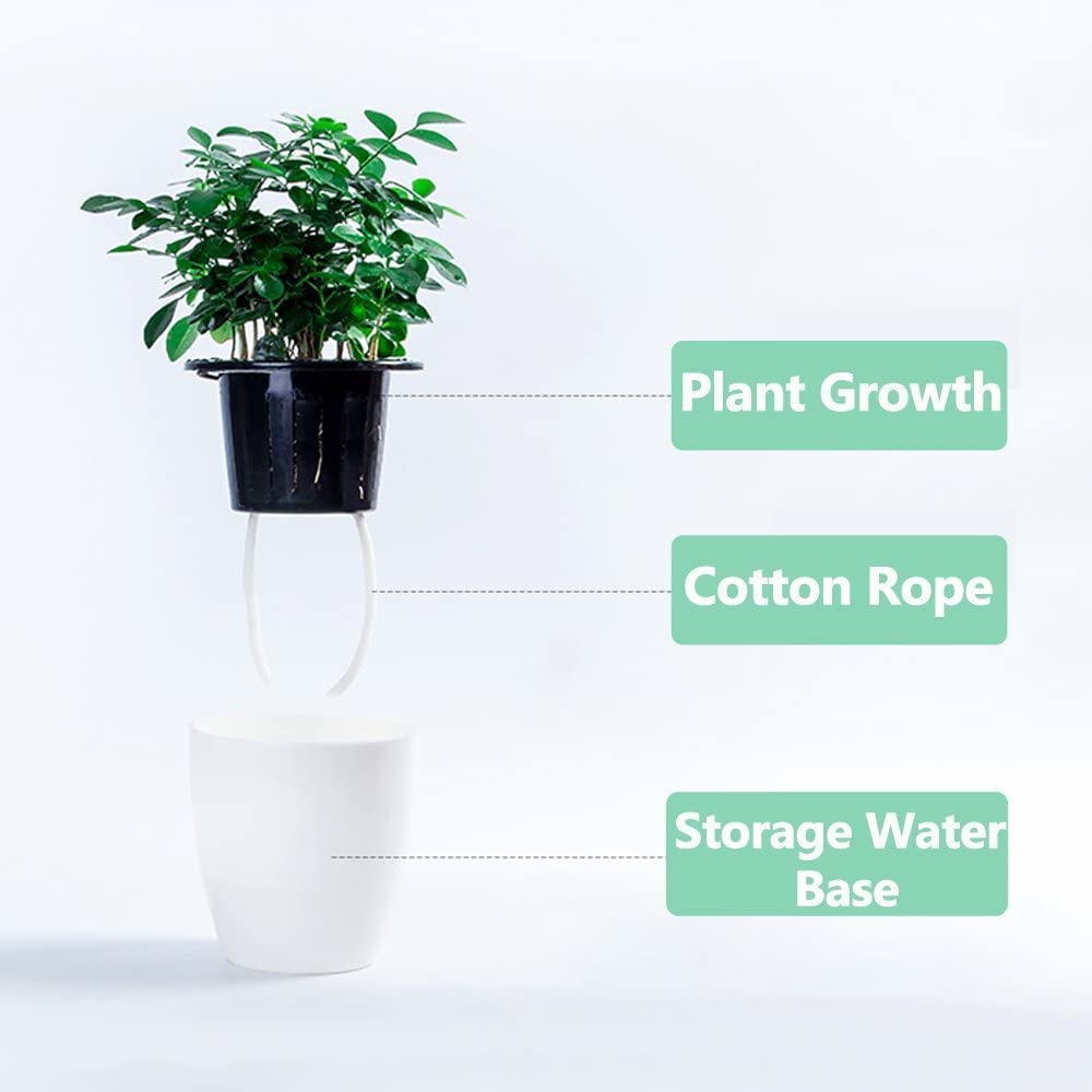 OYSIR pack of 3 white mini-planters ideal for desks, tables, and shelves.