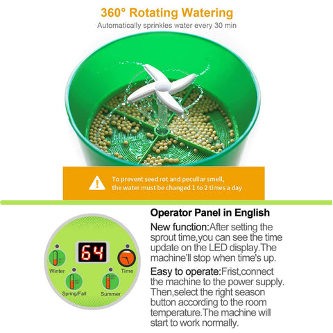 OYSIR seed sprouter assembly shown for quick home sprouting setup.
