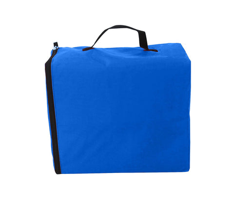Close-up of Ozark Trail blue canopy top highlighting easy setup and durability.