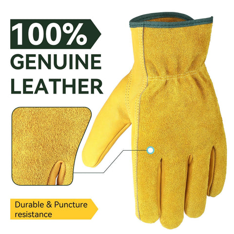OZERO leather gloves side view highlighting sturdy construction