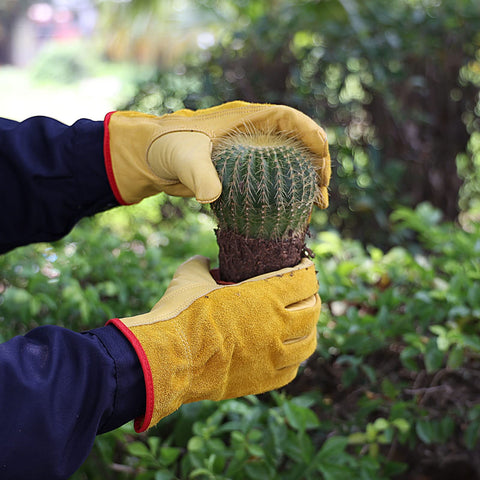OZERO Leather Work Gloves unlined breathable back for all-day comfort.