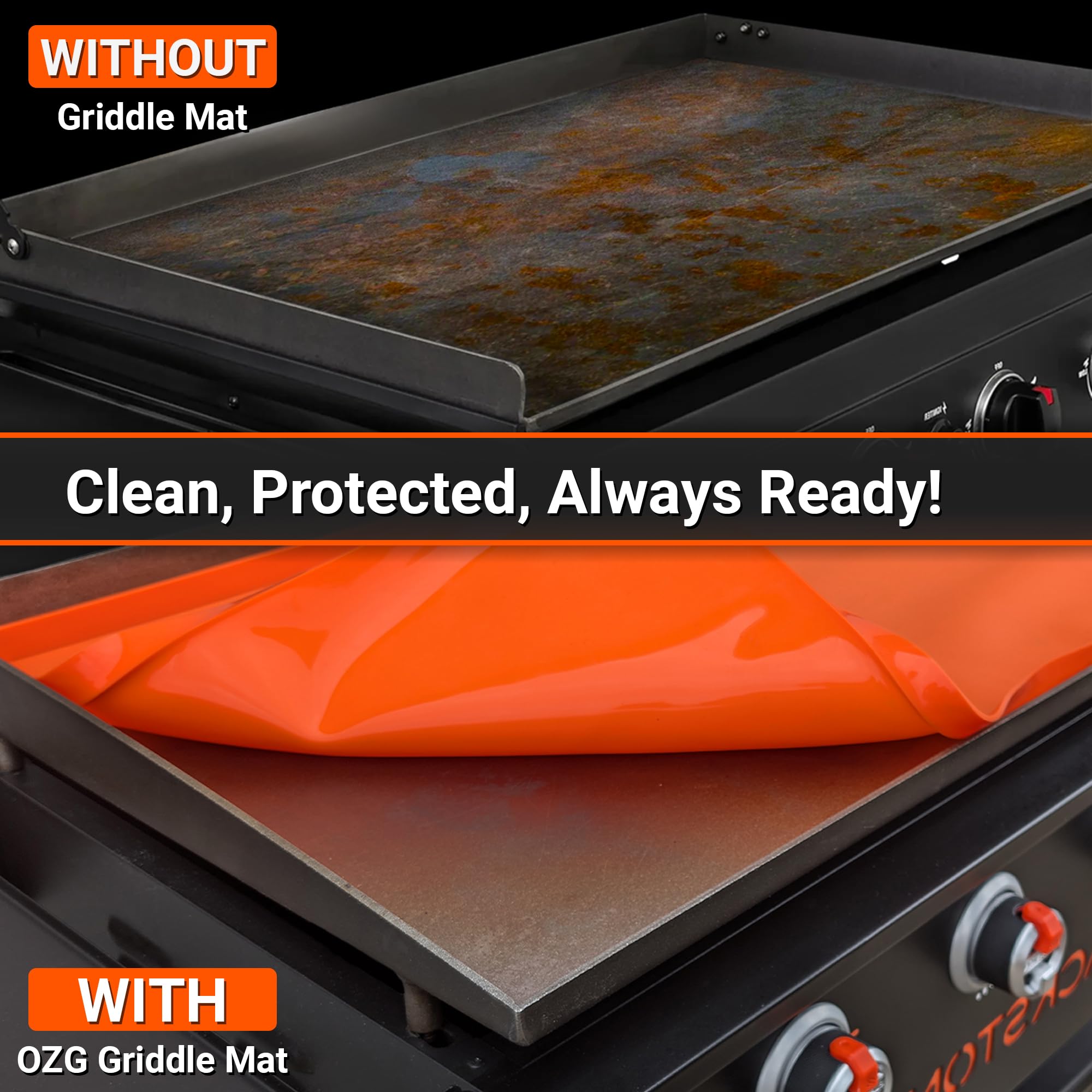 OZG moisture-seal mat helps preserve seasoning and cleanliness.