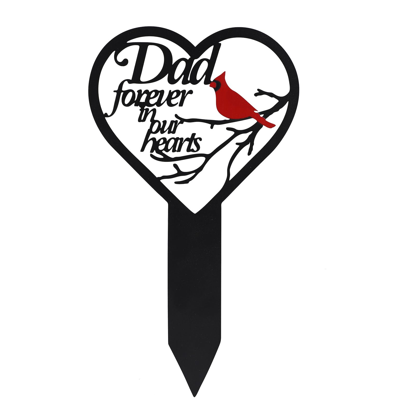 OZIO Dad Heart Memorial Plaque Stake marks graveside remembrance outdoors.