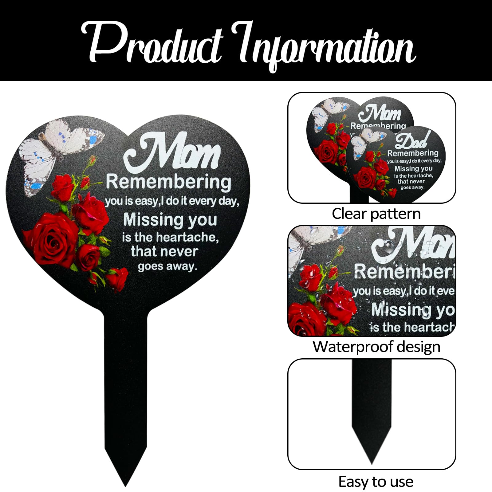 OZIO outdoor memorial stake for yard use, versatile grave decor
