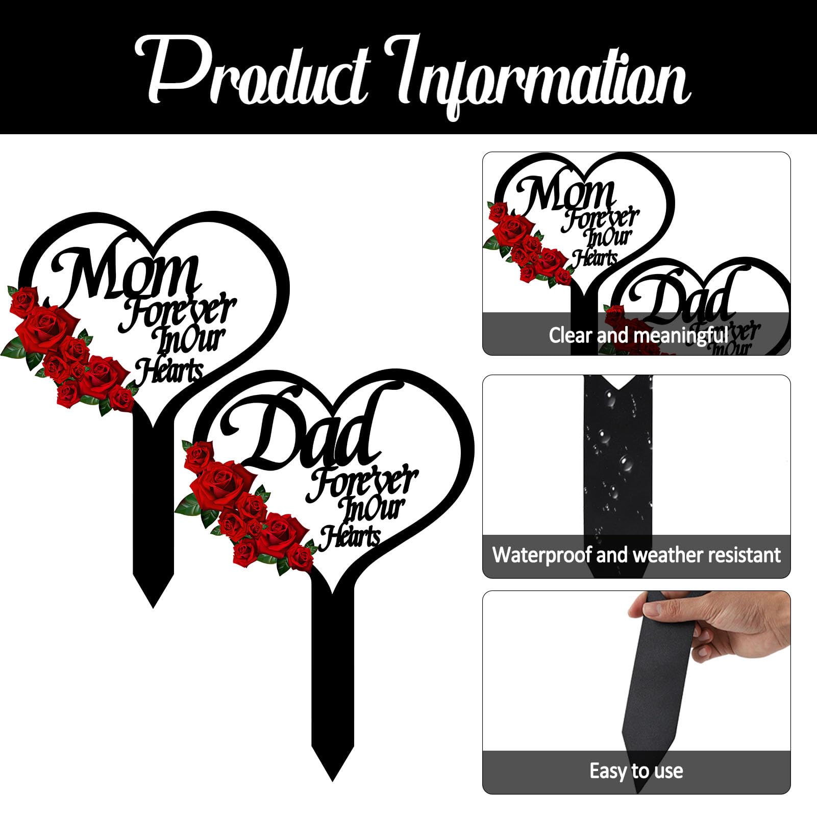 OZIO grave marker stand suitable for cemetery, garden, or yard