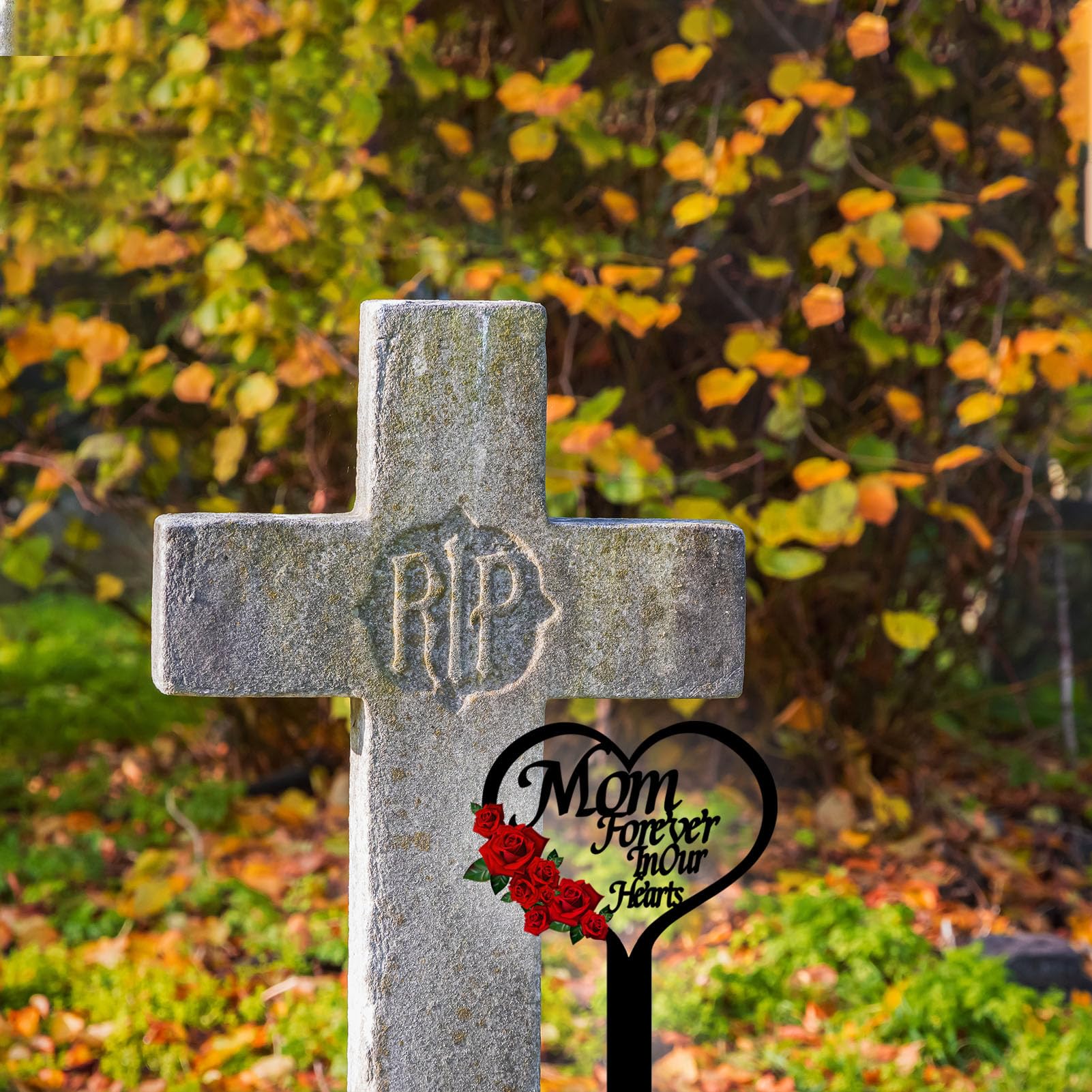 OZIO heart memorial plaque for mom or dad engraving for remembrance