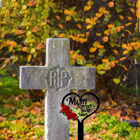 OZIO heart memorial plaque for mom or dad engraving for remembrance
