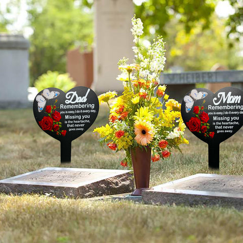 OZIO memorial stake in metal; easy installation that stands firm.