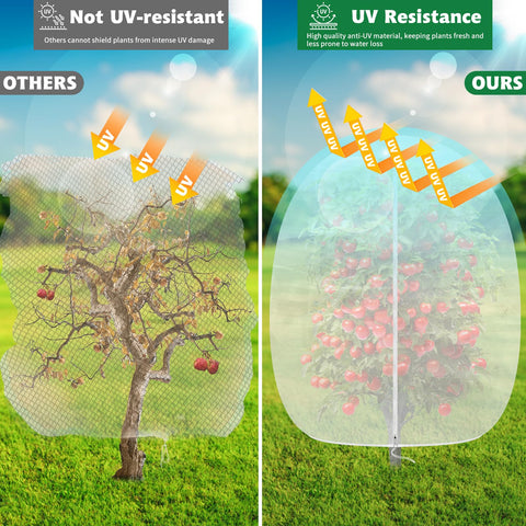OZMI netting used on potted plants to deter birds