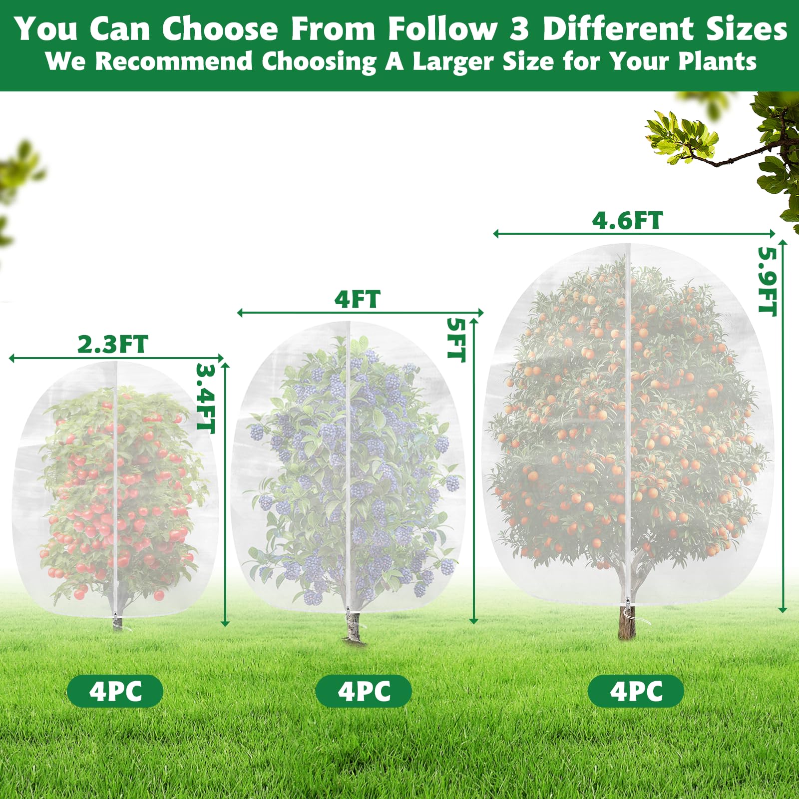 OZMI bottom drawstring cinches netting for a snug, pest resistant fit.