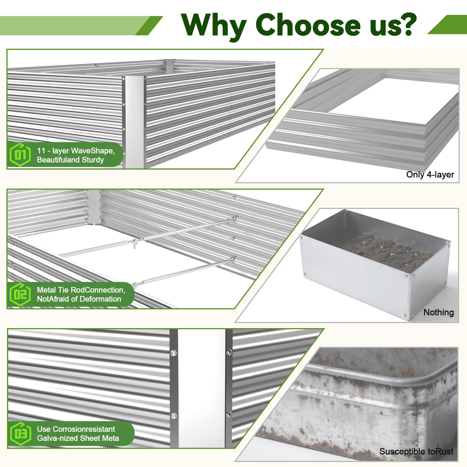 Close up of galvanized steel with anti corrosion coating for long lasting outdoor performance.