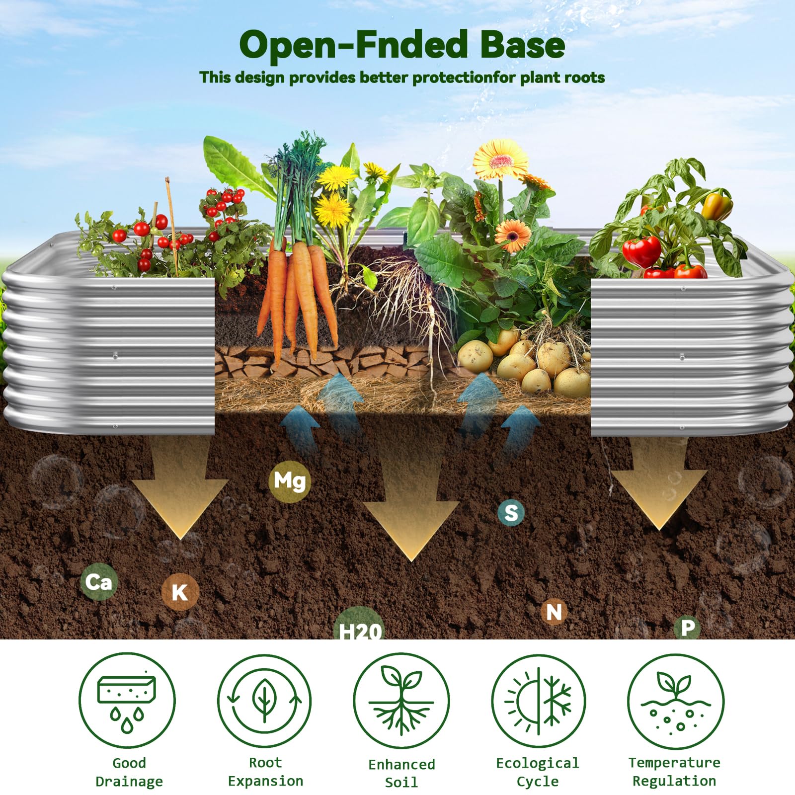 OZMSHF spacious 3x2 ft bed ideal for vegetables and flowers.