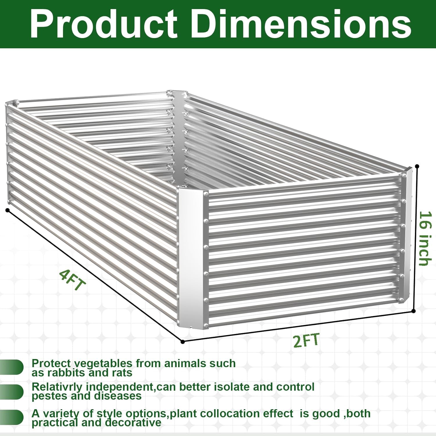 OZMSHF 3-Pack Tall raised bed side view highlights sturdy galvanized steel construction