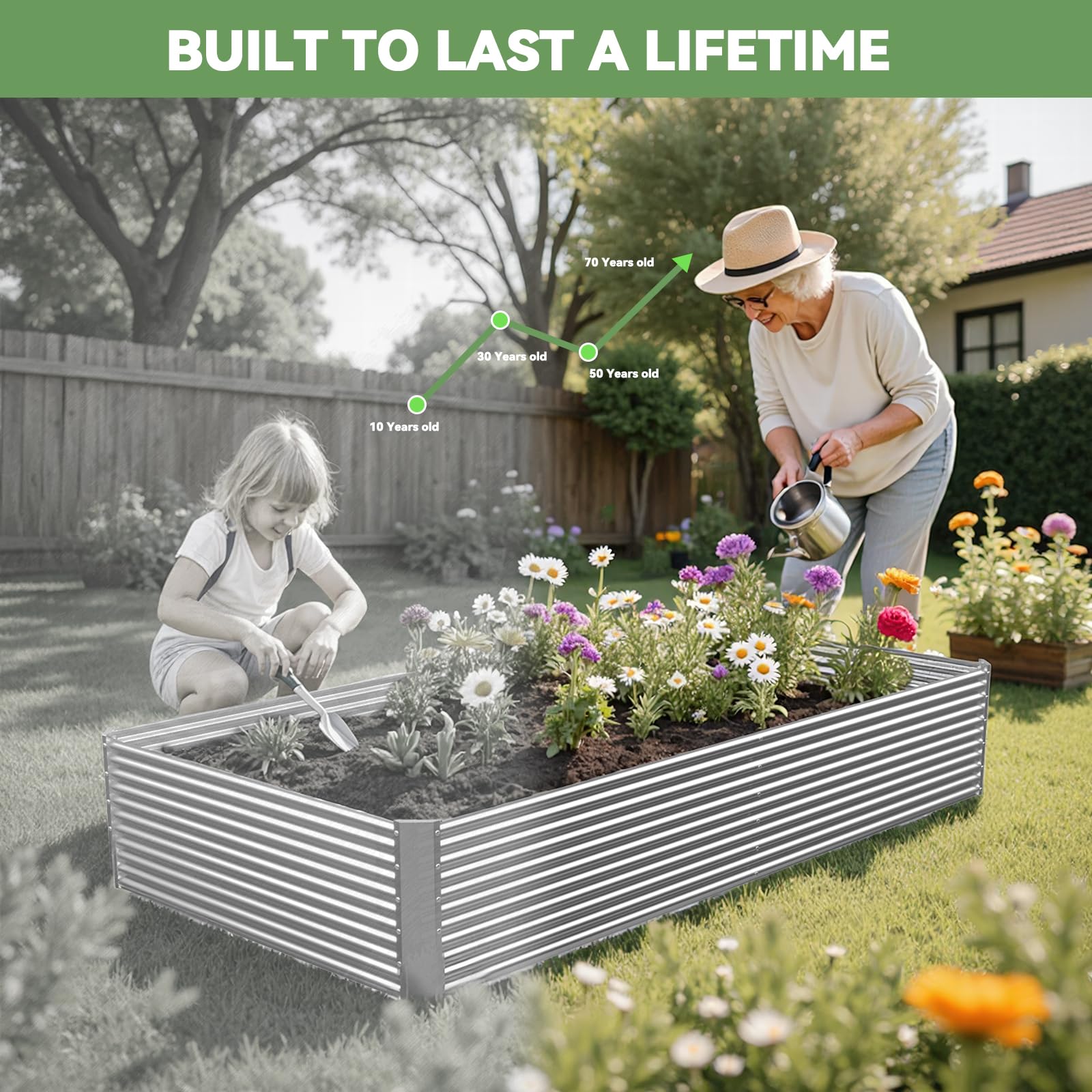 OZMSHF durable raised bed frame supports heavy soil for long-term use