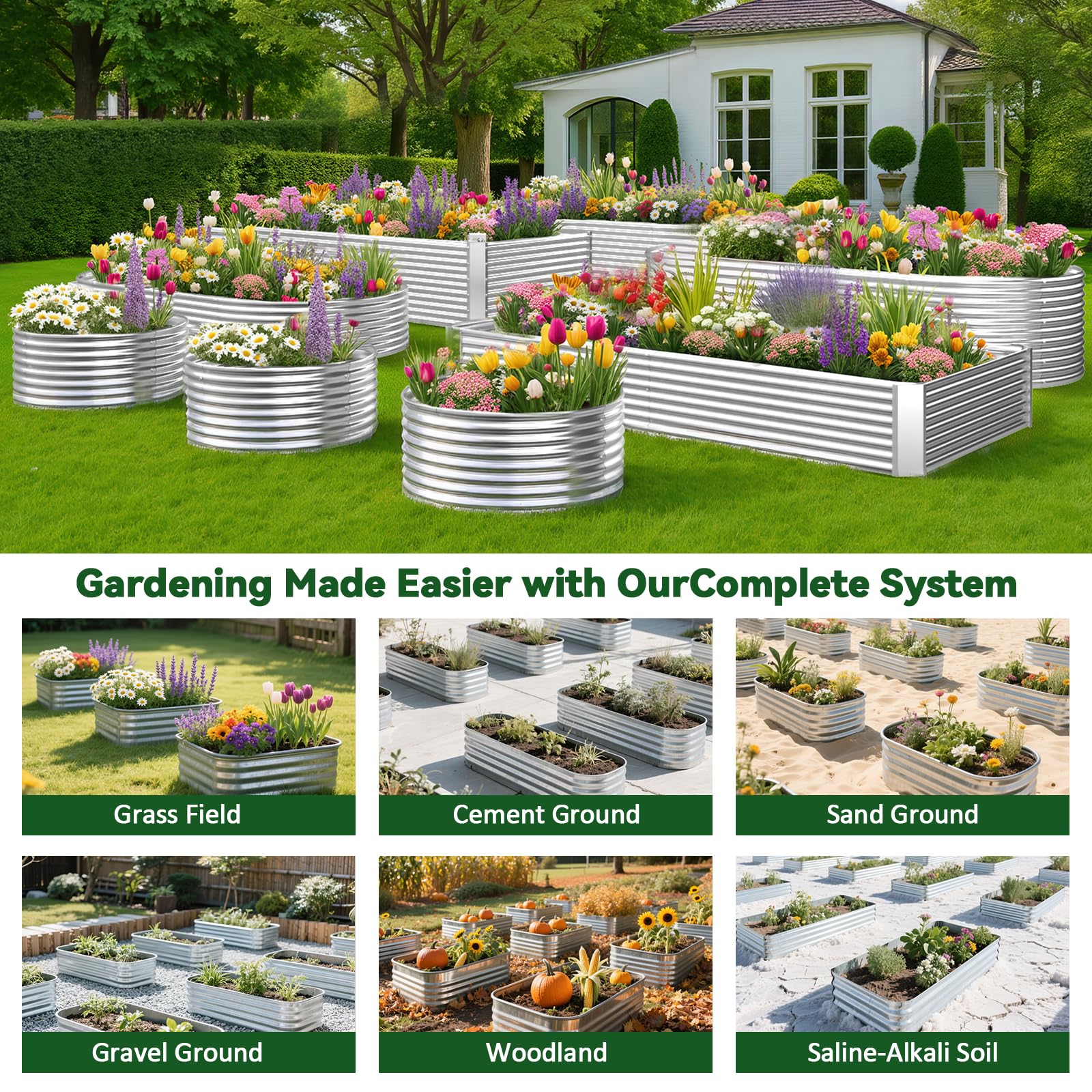 OZMSHF galvanized steel raised bed resists rust in outdoor conditions