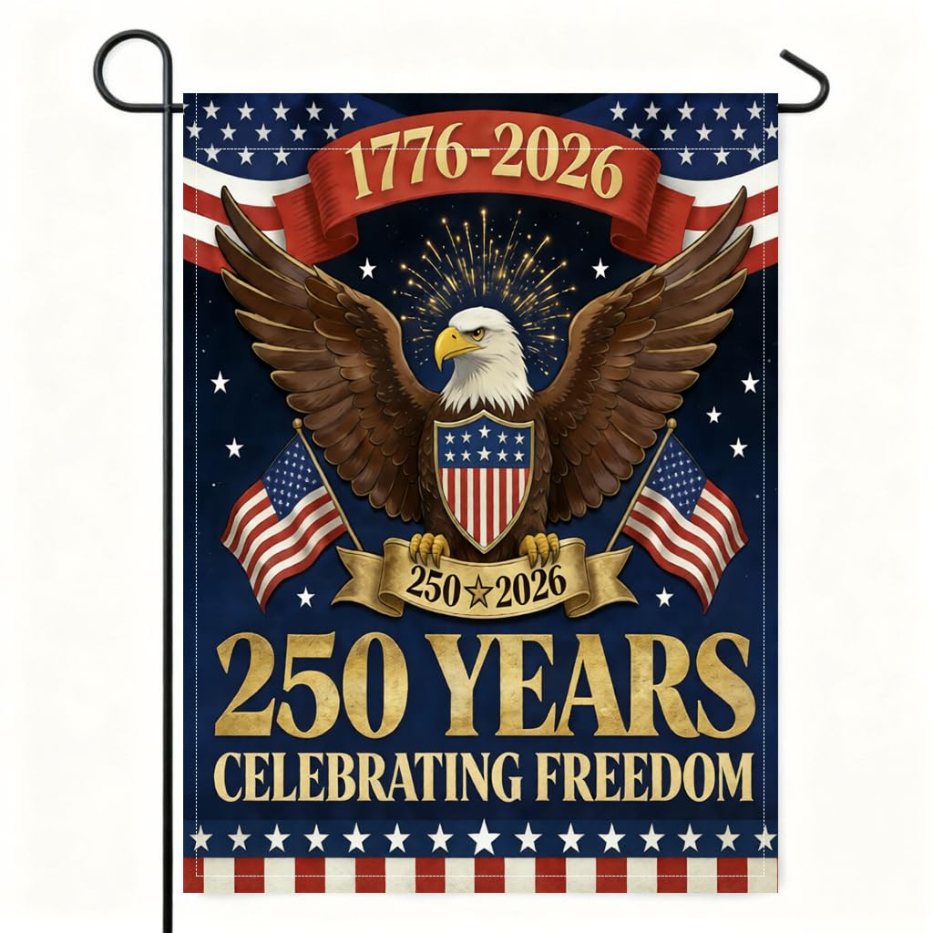 OZTK 250th anniversary eagle flag front view for yard display.