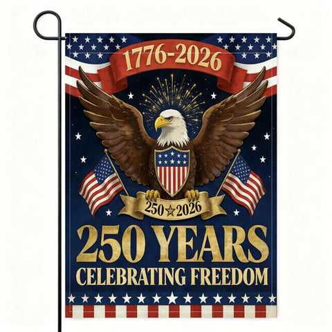 OZTK 250th anniversary eagle flag front view for yard display.