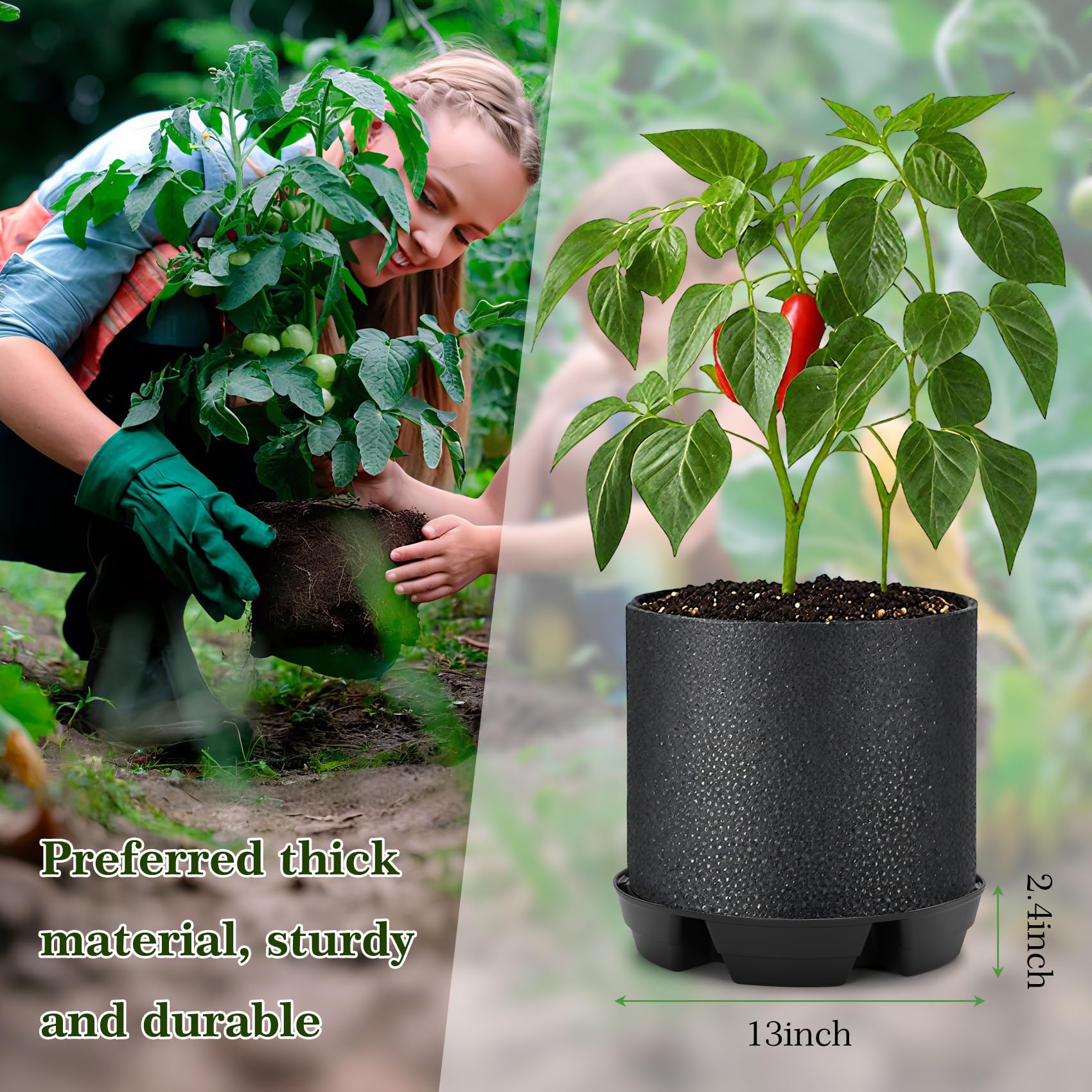 P Polerden compatibility with 5-gallon grow bags for easy use