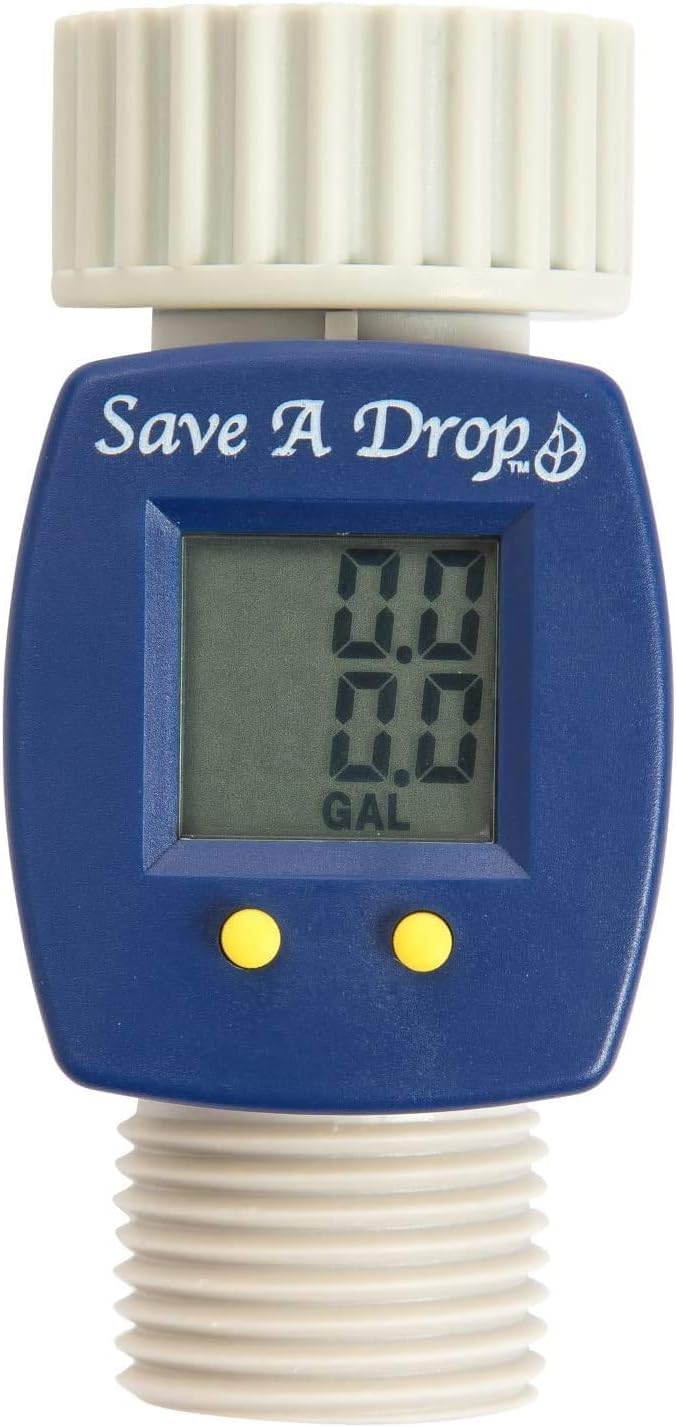 P3 Save a Drop blue water meter with brass hose swivel supports durable, leak-free connections