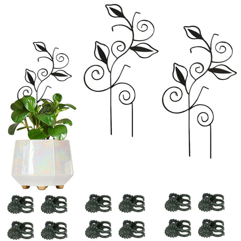 Paalee leaf shape trellis with 6 clips supports vines in small pots