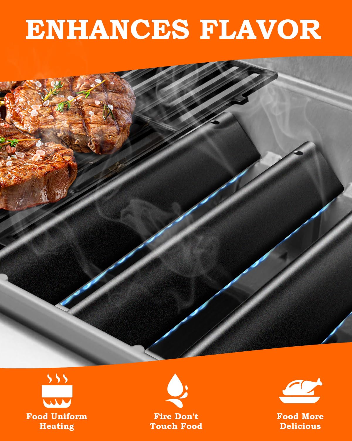 Paayox 5-pcs heat plates highlight durable porcelain enamel for long-lasting grill parts.