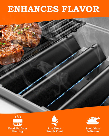 Paayox 5-pcs heat plates highlight durable porcelain enamel for long-lasting grill parts.