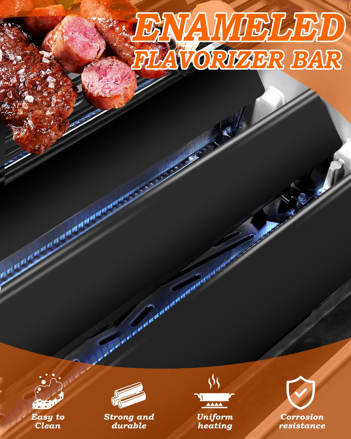 Even heating visualized by Paayox bars enhancing grill performance.
