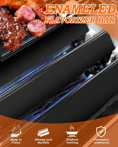 Even heating visualized by Paayox bars enhancing grill performance.