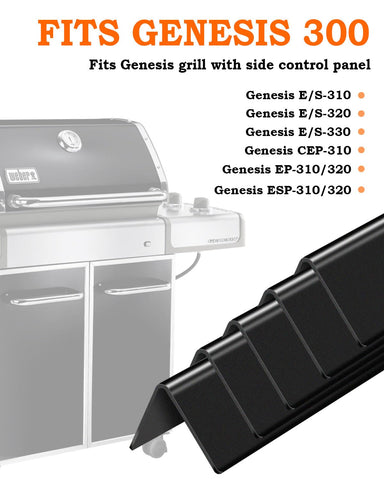 Five bars ready for Weber Genesis 300-series installation.