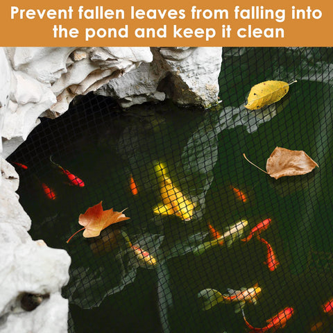 Fine 3/8 inch PACETAP mesh traps leaves while protecting koi