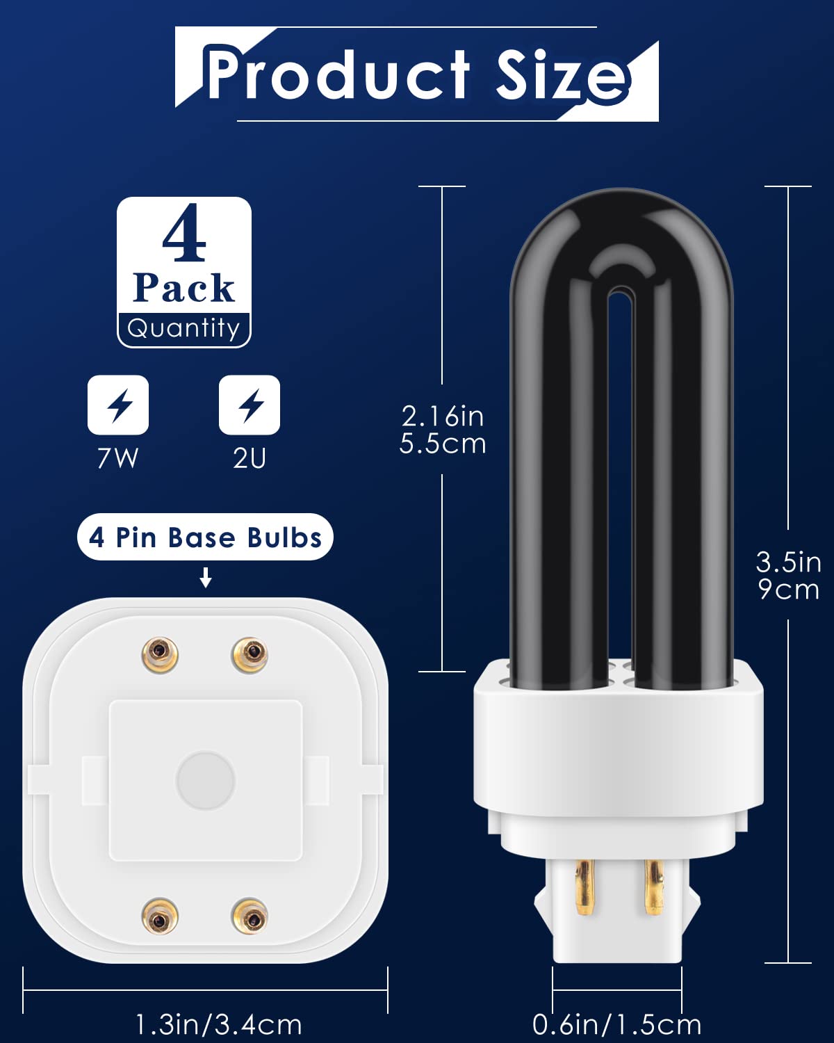 PACETAP 7W U-shape bulb shown during installation for Dynatrap units.