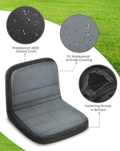 PACETAP 600D Oxford fabric seat cover provides abrasion protection and waterproofing.