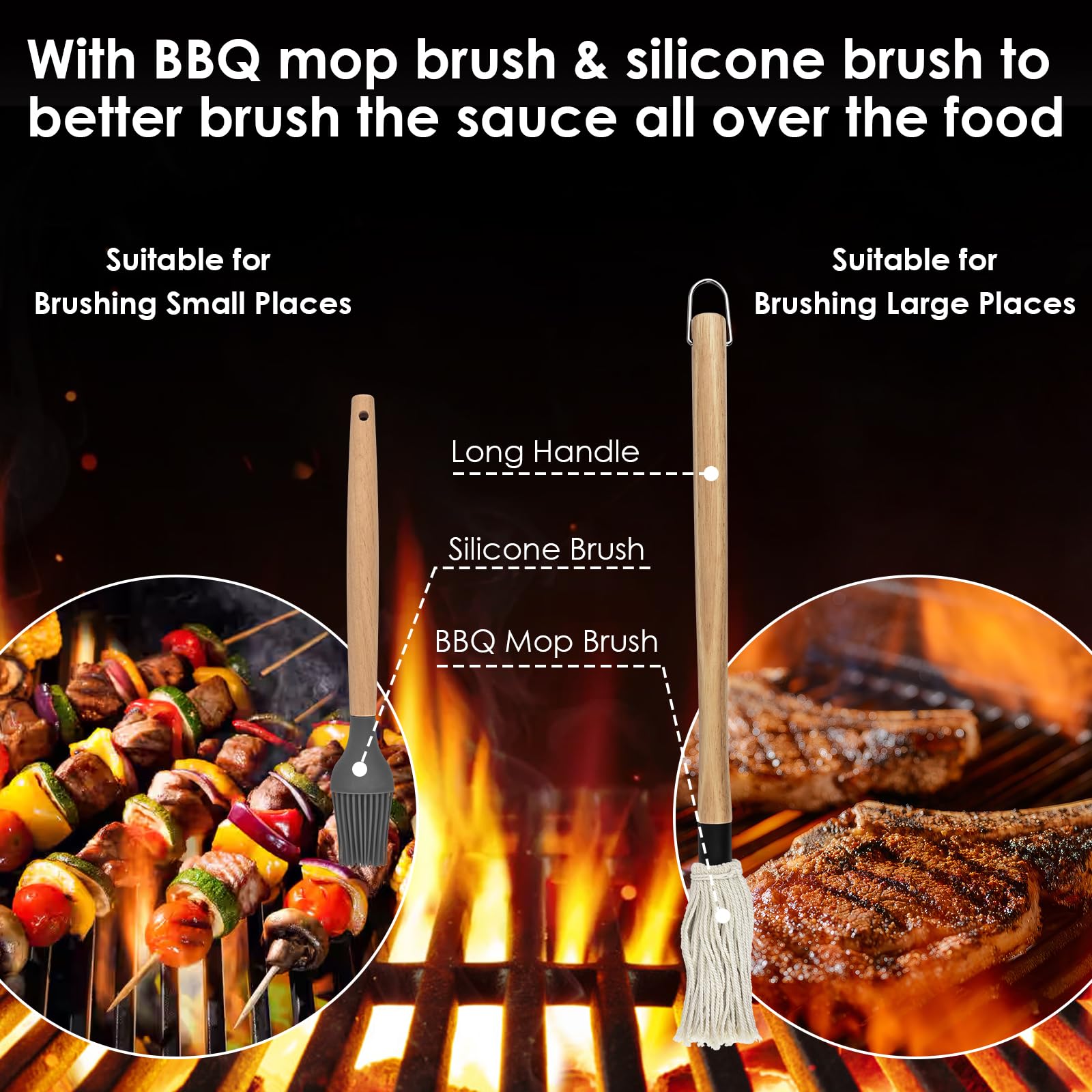 PACETAP silicone brush coats sauce evenly with no drips